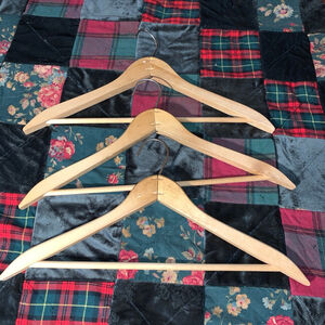 Unbranded Closet Accessories One Size Beige Wooden Hangers Set of 3